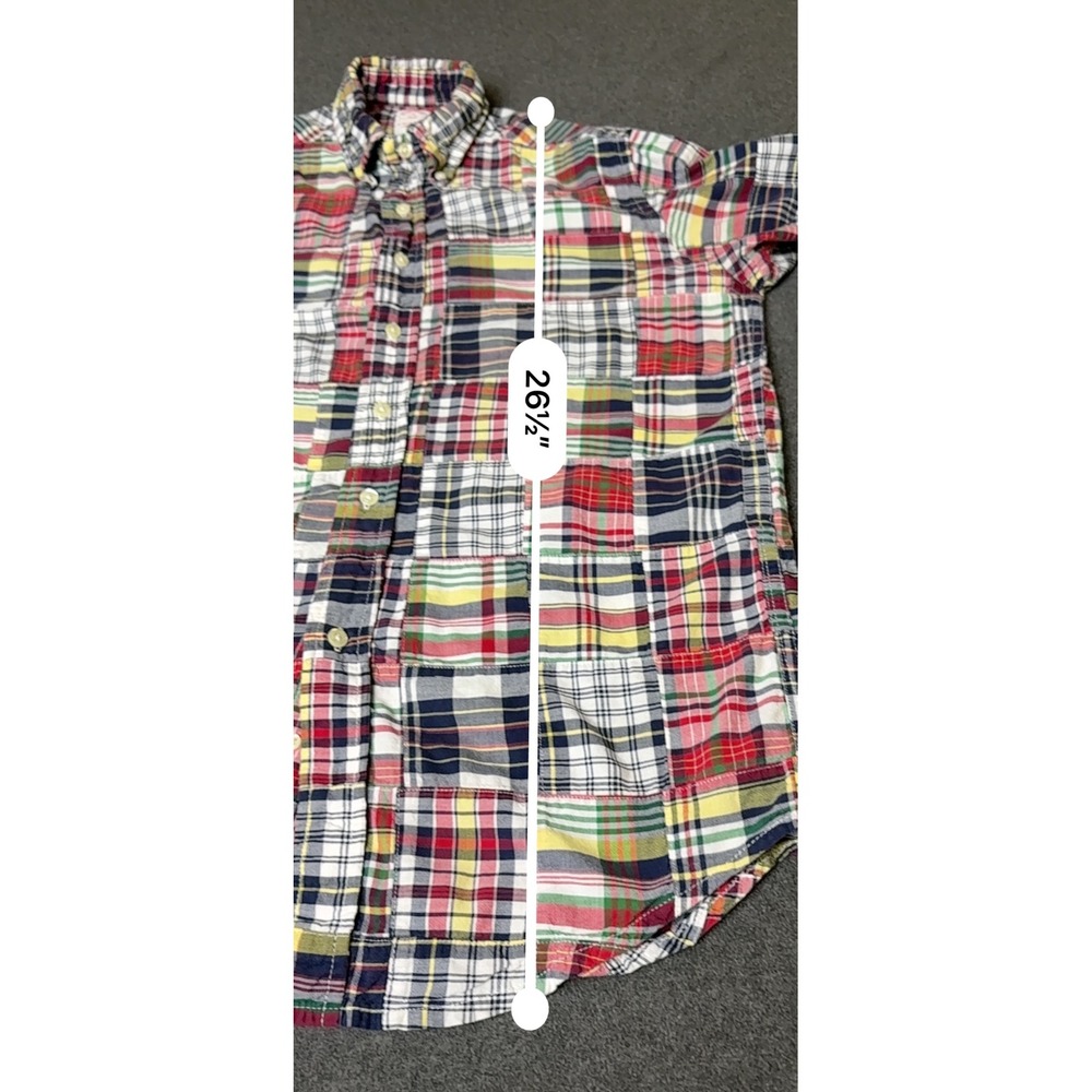 Brooks Brothers 346 Mens Patchwork Madras Plaid Short Sleeve Button Down Shirt M - Picture 5 of 7
